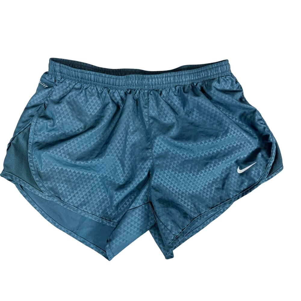 Nike Women's Modern Tempo Emboss Running Shorts S Teal Blue Dri-FIT 588614-392